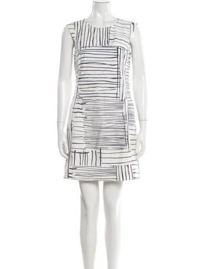 Pre-owned Peserico Striped Mini Dress In White