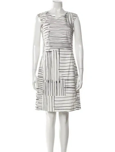 Pre-owned Peserico Striped Mini Dress In White