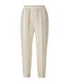 Peserico Side-slit Cropped Stretch Pants In Nude