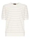 Peserico Short Sleeves Crew Neck T-shirt In White