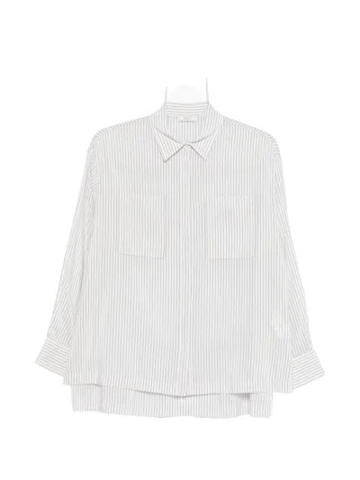 Peserico Striped-pattern Shirt In White