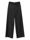 Peserico Striped-pattern Trousers In Black