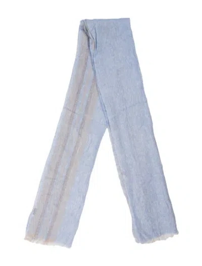 Pre-owned Peserico Striped Scarf In Blue