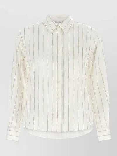 Peserico Striped Shirt In Purple