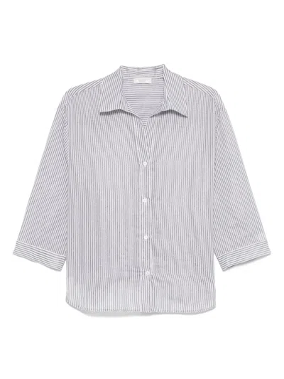 Peserico Striped Shirt In Blue