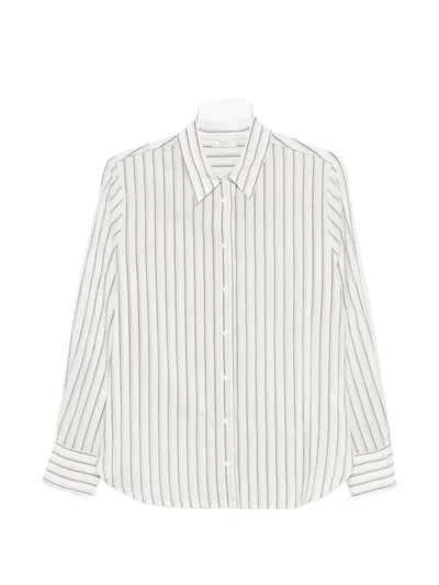 Peserico Striped Shirt In White