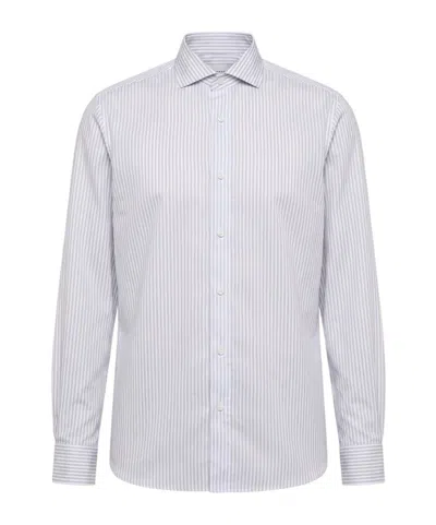Peserico Vertical-stripe Shirt In Blue