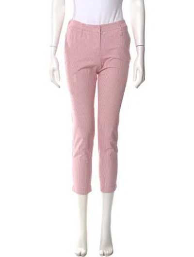 Pre-owned Peserico Striped Skinny Leg Pants In Pink