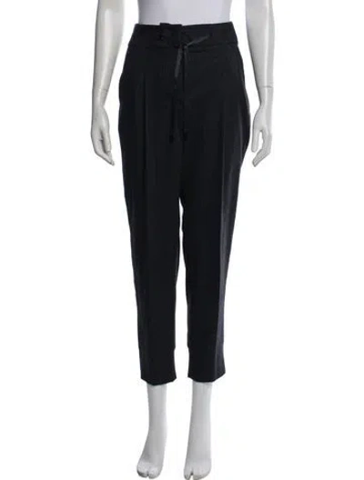 Pre-owned Peserico Striped Straight Leg Pants In Blue