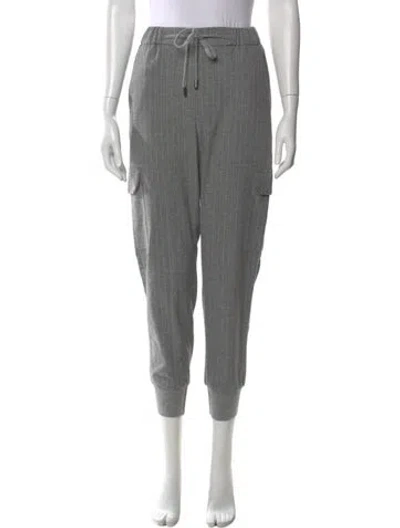 Pre-owned Peserico Striped Straight Leg Pants In Gray