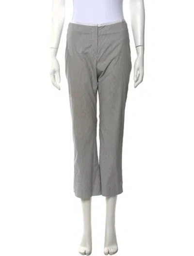 Pre-owned Peserico Striped Straight Leg Pants In Gray