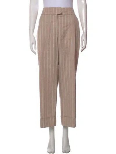 Pre-owned Peserico Striped Straight Leg Pants In Neutral