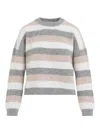 Peserico Striped Wool Silk Cashmere Blend Sweater In Neutral