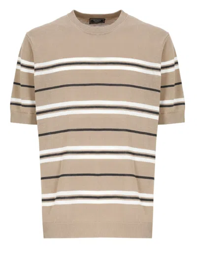 PESERICO PESERICO STRIPED CREW NECK T-SHIRT
