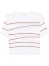 Peserico Gestreiftes T-shirt In Weiss