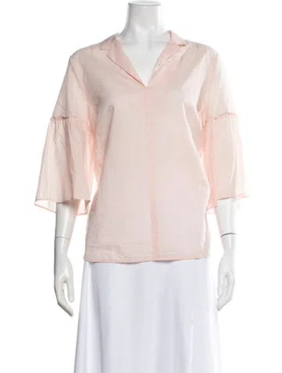 Pre-owned Peserico Striped V-neck Blouse In Pink