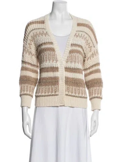 Pre-owned Peserico Striped V-neck Sweater In Multi