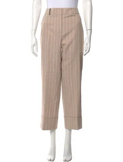 Pre-owned Peserico Striped Wide Leg Pants In Neutral