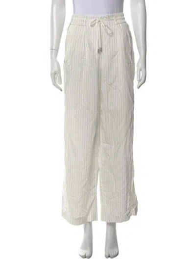 Pre-owned Peserico Striped Wide Leg Pants In Neutral