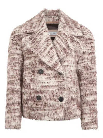 Peserico Structured Double-breasted Blazer In Neutral