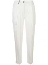Peserico Cargo-pocket Twill Trousers In White