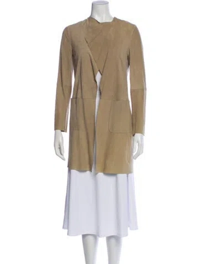 Pre-owned Peserico Suede Jacket In Neutral