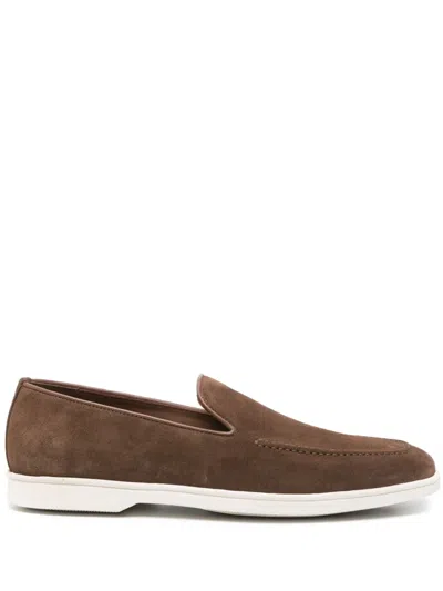Peserico Suede Loafers In Brown