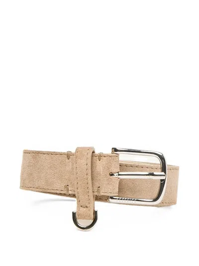 Peserico Suede Ring-detail Belt In Neutral