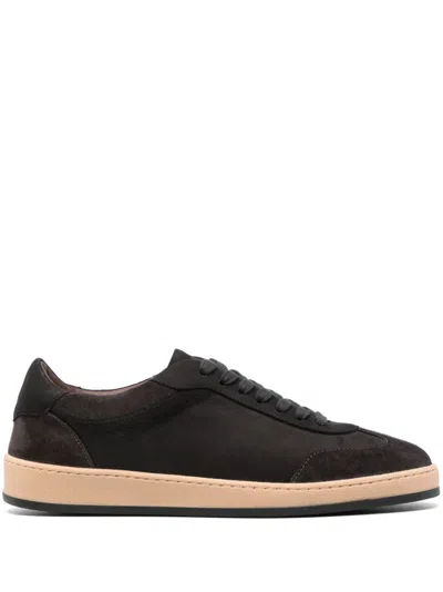 Peserico Suede Sneakers In Black