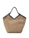 Peserico Suede Tote Bag In Brown