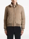 Peserico Suede Zip-front Bomber Jacket In Brown