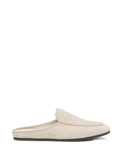 Peserico Suede-finish Flat Mules In Neutral