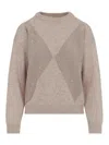 Peserico Argyle Knit Sweater With Sparkling Embellishments In Multi