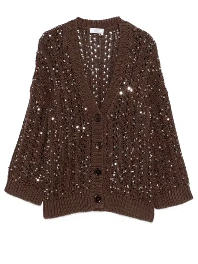 Peserico Sweater In Brown