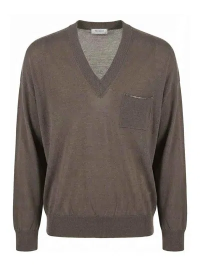 Peserico Sweater In Brown