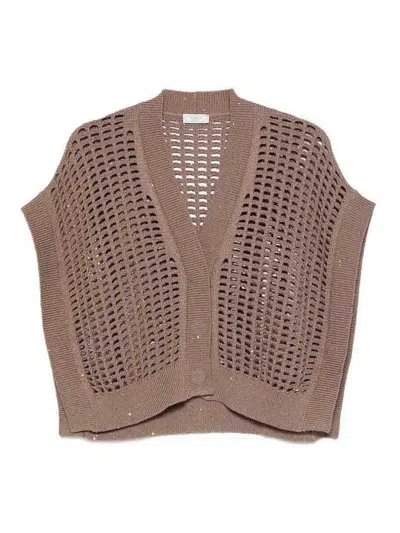 Peserico Sweater In Brown