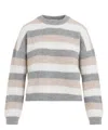 Peserico Striped Wool Silk Cashmere Blend Sweater In Multicolor