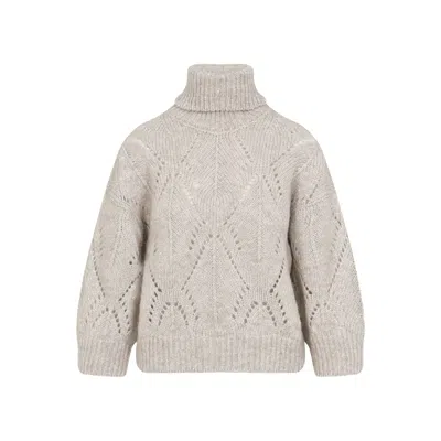 Peserico Textured Knit Turtleneck Sweater In Neutral