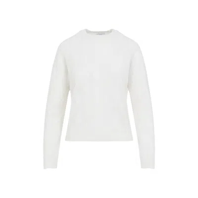 Peserico Long-sleeved Knit Sweater With Subtle Cable Knit Design In White