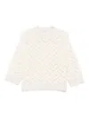 Peserico Textured White Alpaca Blend Sweater In White