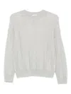 Peserico Ribbed Crew-neck Jumper In Gray