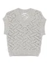 Peserico Textured Sweater Vest In Gray