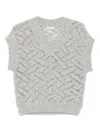 Peserico Textured Sweater Vest In Gray