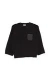 Peserico Crew Neck Pullover In Black