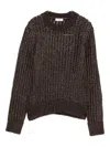 Peserico Crew Neck Sweater In Brown
