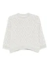 Peserico Knit Sweater Chevron Pattern In Gray