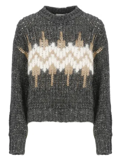 Peserico Alpaca Sweater In Gray