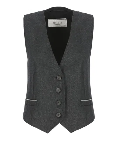 Peserico Wool Gilet In Grey