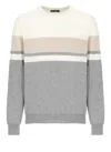 Peserico Merino Crewneck Sweater In Multicolour