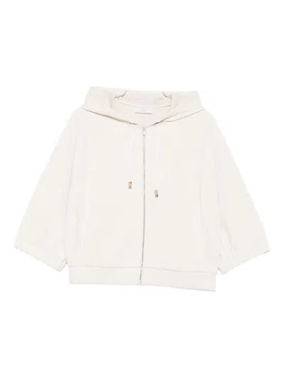 Peserico Hooded Knitted Sweater In White